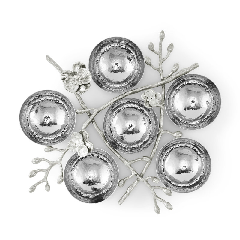 Orchid Seder Plate, Silver