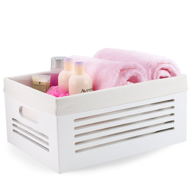 Cube de rangement en bois, 5,7" H x 11,4" L x 8,2" D, blanc