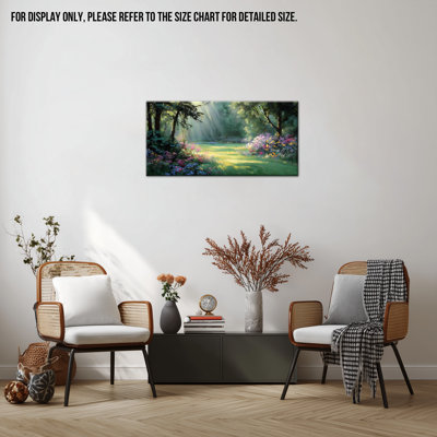  Printemps, toile, paysage, art mural, paysages naturels, impressions de fleurs sauvages, peinture de forêt, paysage ensoleillé, pré, grand tableau, décor pour salon, chambre à coucher, bureau, 20 x 40 po