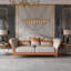3 Pieces Amalia Sofa Set White Orange Italian Leather-1920842613