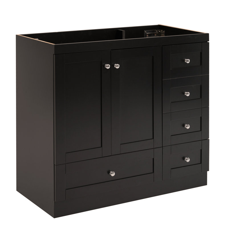 [Cabinet seulement] Meuble-lavabo noir de 36 po (lavabo non inclus)