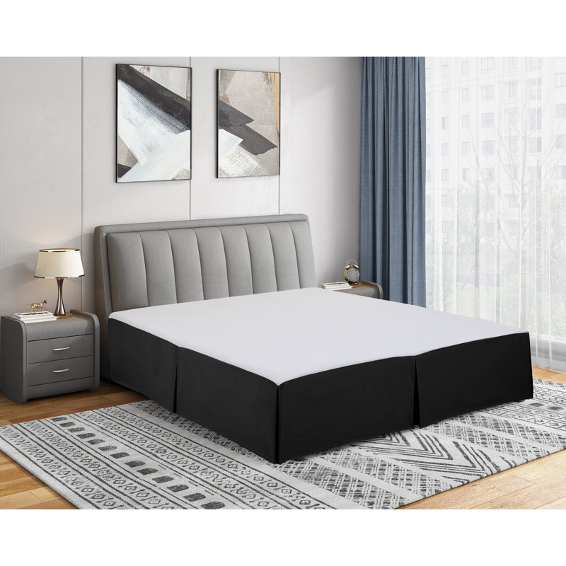 Wayfair Basics® 1800 Series 14" Soft Microfiber Bed Skirt, Black, King