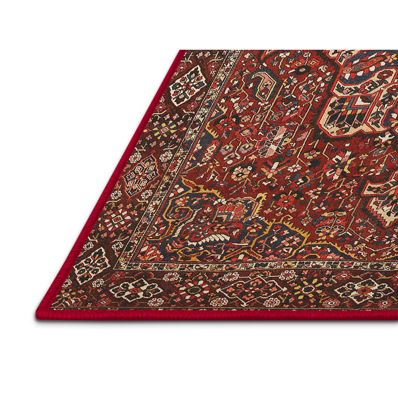 Tapis oriental multicolore tissé à la machine Oriental, Rectangle 7 pi x 9 pi