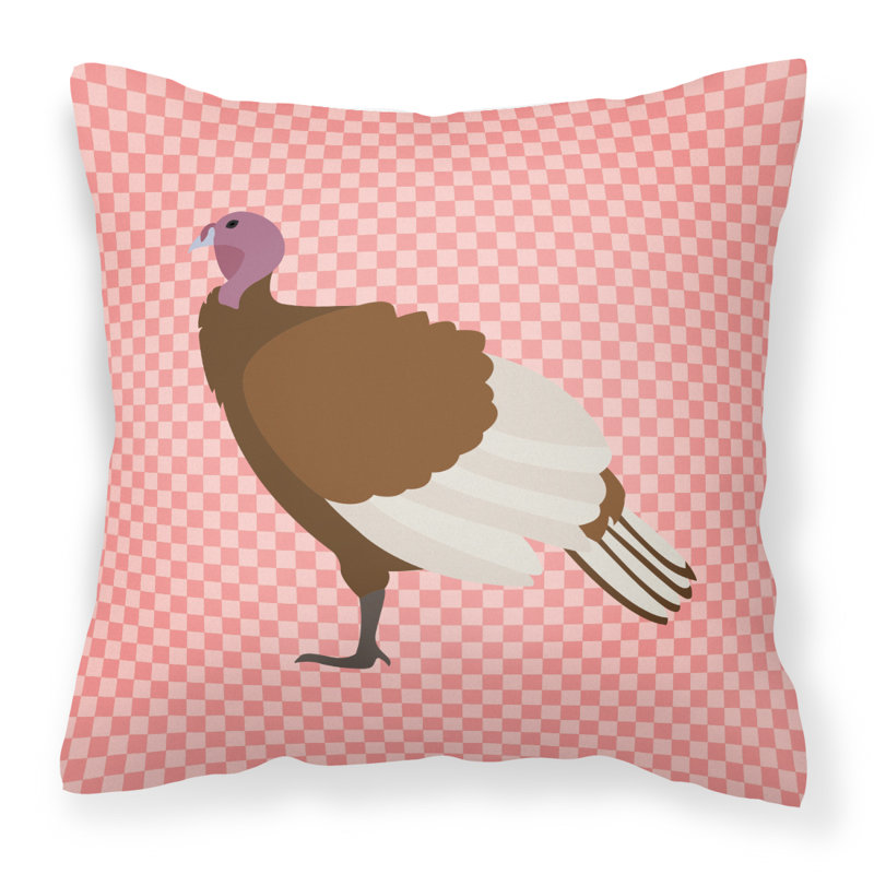 Coussin extérieur en poule de turquie turquie, Rose, 18 po x 18 po