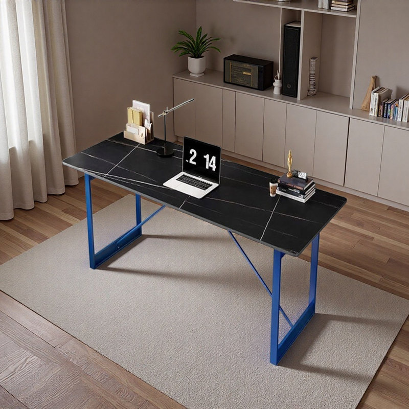 Bureau d'écriture Modern Light, Blanc / noir / bleu, H 29,52 po x l 55,11 po x P 31,49 po