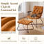 Mid-Century Chenille Upholstered Accent Chair with Ottoman Set, Ergonomic Lounge Chair with Wood Armrest & Metal Frame, Tufted Leisure Chair for Living Room Bedroom-711615320
