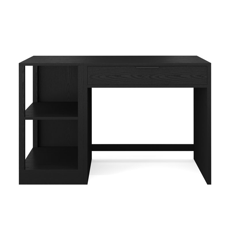 Martha Stewart Kayden Modular Single-Drawer Desk And 2 Tier Shelf, Black