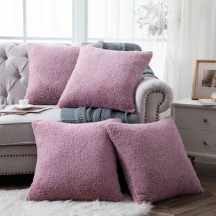 2 Pieces Faux Fur Throw Pillow Cover Accent Sherpa Pillow Fuzzy Soft  Pillowcases Sheepskin Decorative Fleece Cushion Case for Bed Couch Living  Room 