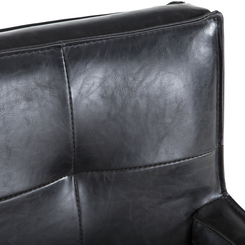 Chung Faux Leather Armchair, Black Faux Leather