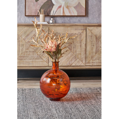 Round Recycled Glass Vase