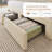 Upholstered Platform Bed Frame With Wingback Design Headboard,Charging Station,LED Lights And 2 Storage Drawers-1449766374-1449877359