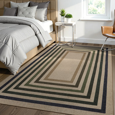 Tapis d'extérieur à motif géométrique lavable Govan
