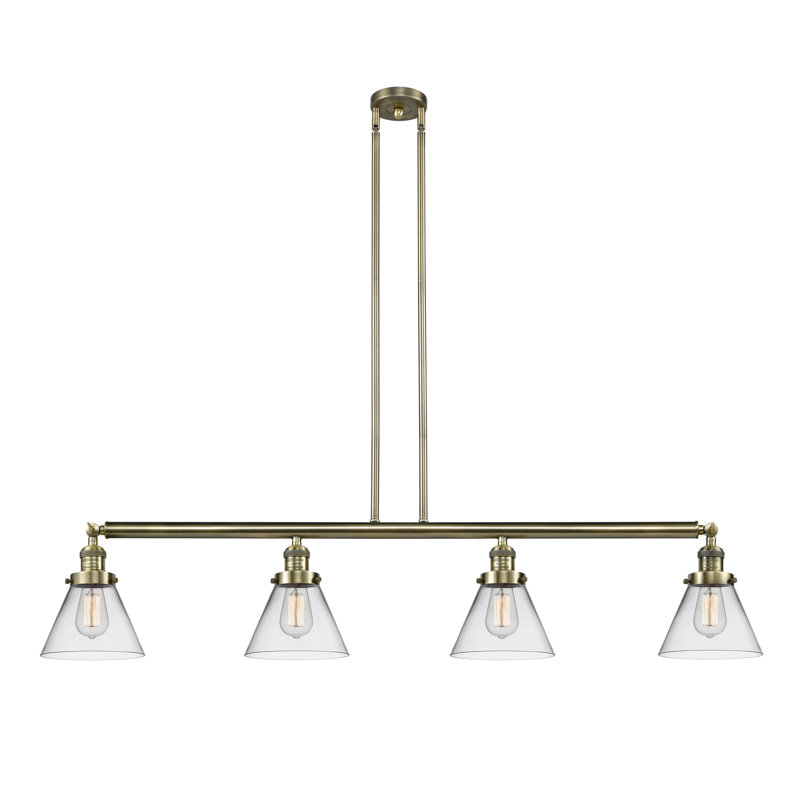 Morin 4 - Light Kitchen Island Pendant, Clear, Polished Nickel, No Bulb Included