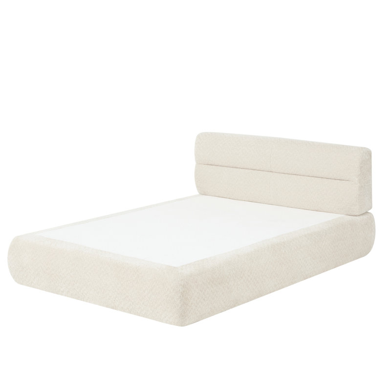 Lit en chenille doux et compressible pour le salon en appartement, look élégant, temps d'installation rapide, détente, tissu naturel