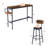 Upholstered Bar Stools with Backrest Set of 3