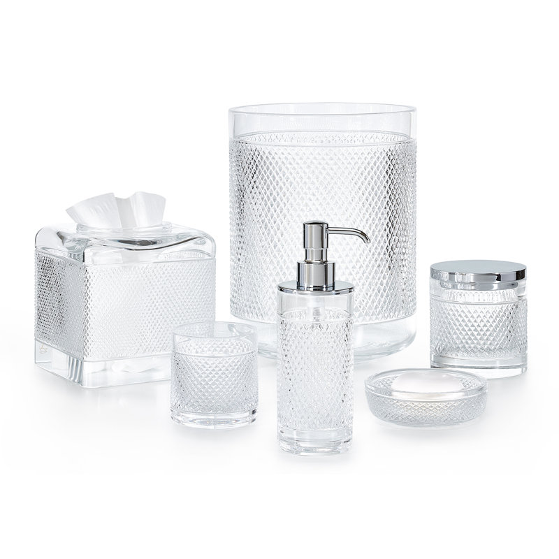 Lucente Crystal Storage Jar, Clear/Polished Chrome