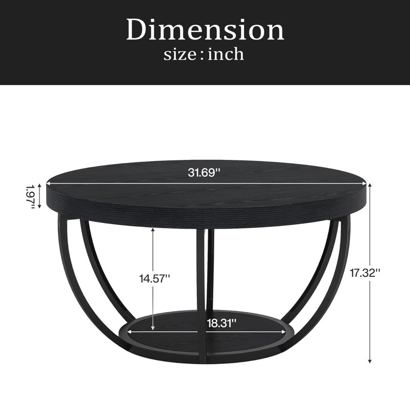 Round Chating Table,Central Table,2-Tier Coffee Table