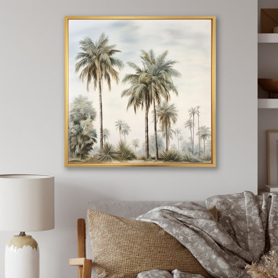 Palmiers sur la plage, impression sur toile