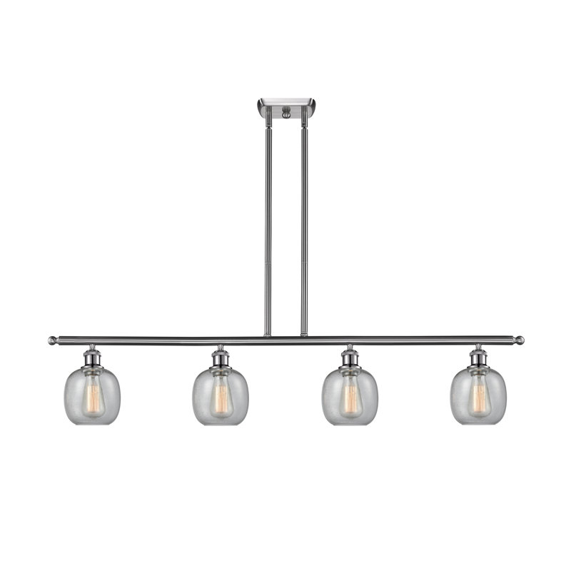 Luminaire suspendu linéaire à 4 lumières pour îlot de cuisine Carlucci, Grainé, Ampoule DEL 6 watts Vinage