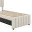 Lit simple avec lit gigogne escamotable et 3 tiroirs de rangement en dessous, lit plateforme simple tapissier en lin-1227497294