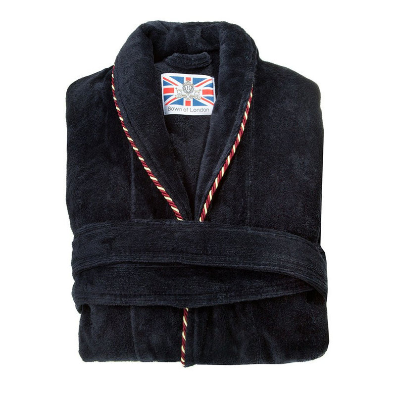 100% Cotton Mid-Calf Bathrobe with Pockets, M