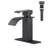 Waterfall Spout Bathroom Sink Single Handle Faucet With Pop-Up Drain (With Overflow)