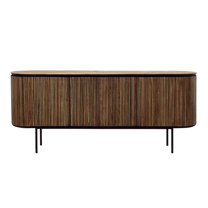 Dabney 79" Wide Teak Wood Sideboard, Natural Wash