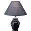 13" Tall Ceramic Table Lamp, Urn-Shaped With Black Finish, Linen Shade