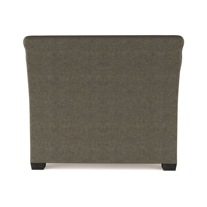 Transitional Armchair, Plush Velvet Graphite, 32" H x 43" W x 46" D, Ebony