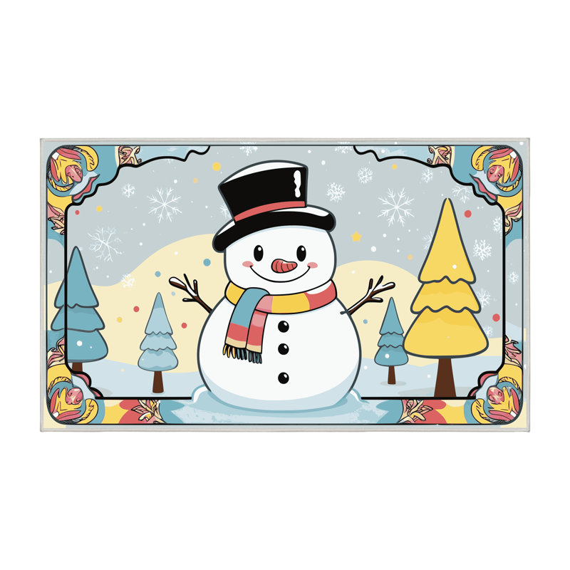 Tapis de Noël hiver lavable Ginza Six, Rectangulaire 2 pi x 3 pi