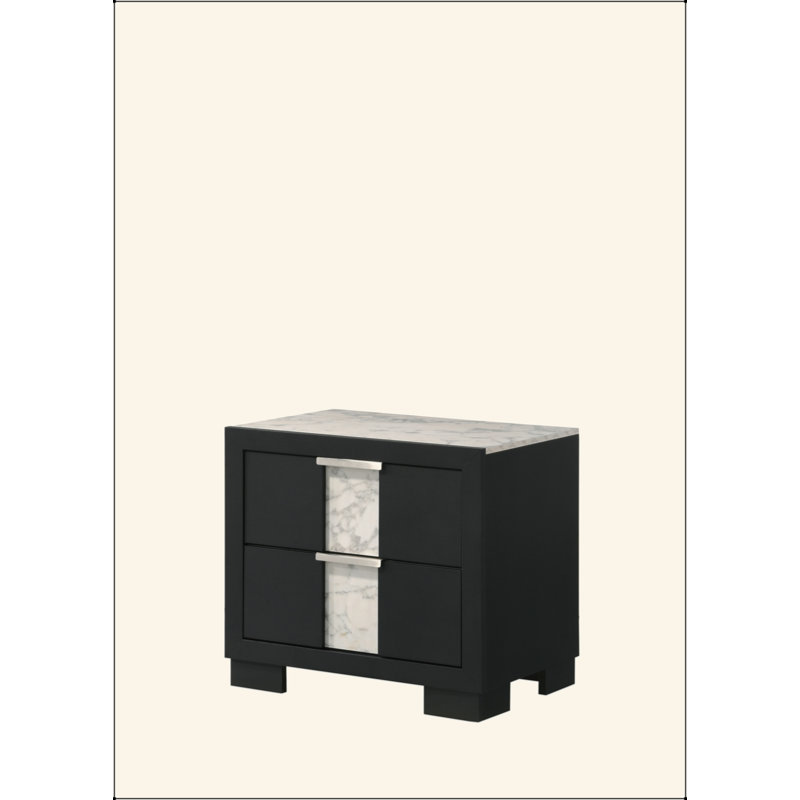 Table de chevet contemporaine 1Pc, Noir / blanc
