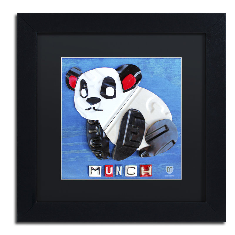 « munch it the panda », art encadré Trever, H 11 po x l 14 po x P 0,5 po