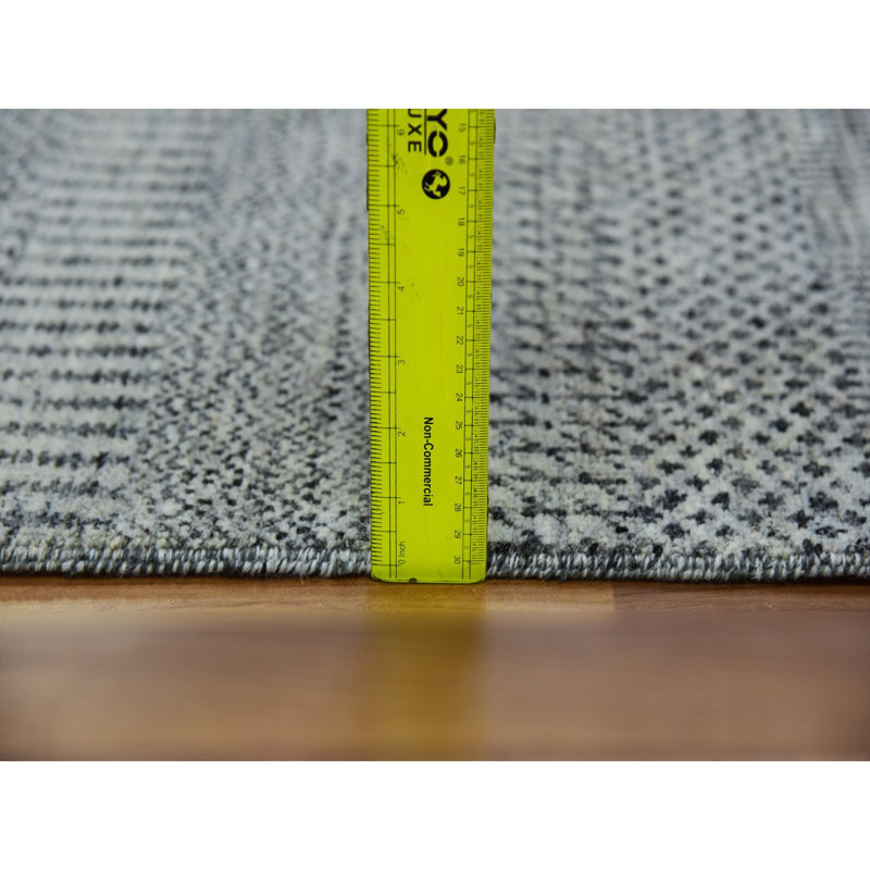 Tapis de couloir gris en laine noué à la main 2 pi 8 po x 20 pi A6864BDE7F924E938171A1C2D7CA73CF