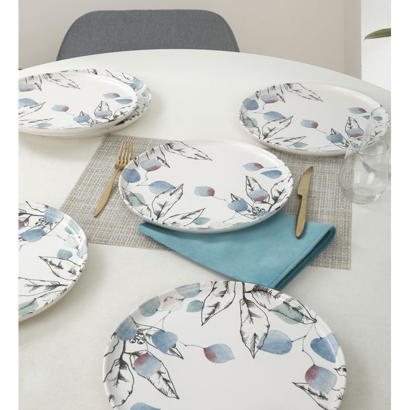 Premium Ceramic Service Plate Set (6 Pieces), 8.7 x 8.7 x 0.8 inches | 100% Antibacterial, Thermal Shock Resistant, Easy Cleaning | Dishwasher & Microwave Safe, Ideal for Entertaining & Everyday Use