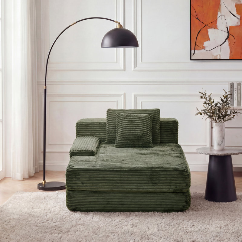 Très grande chaise longue d'intérieur Eliam, Vert