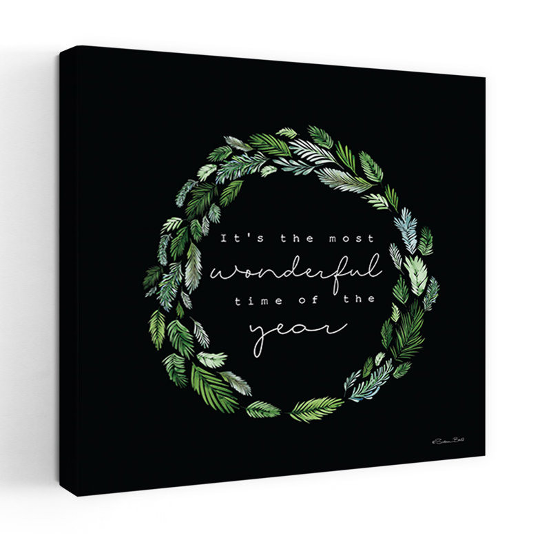 «Most Wonderful Time Wreath», art contemporain, H 32 po x l 32 po