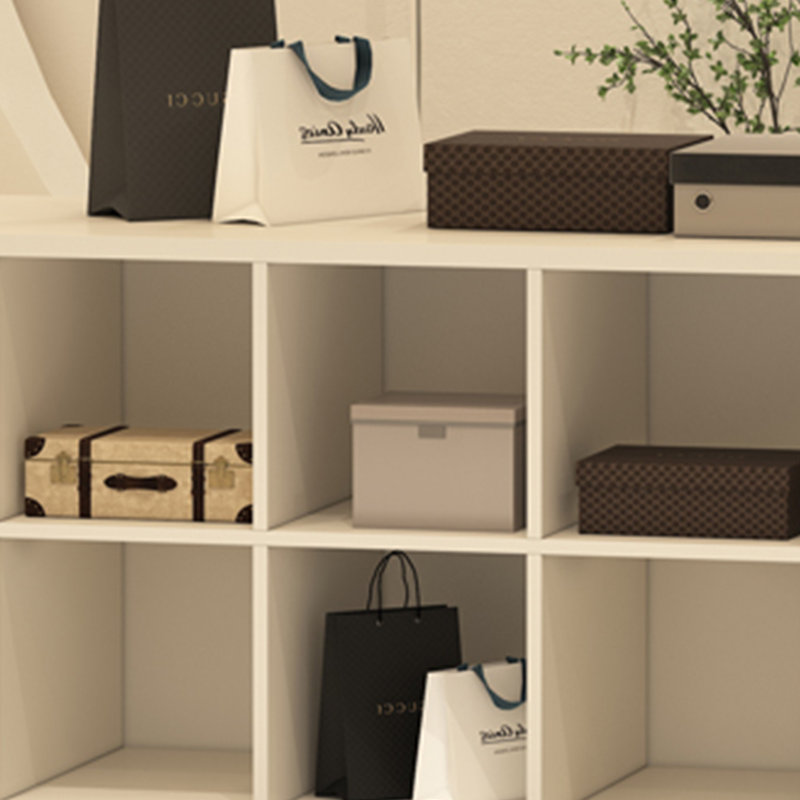 Fashion Simple Display Cabinet, 31.49" H x 59.05" W x 23.62" D, Crème / blanc