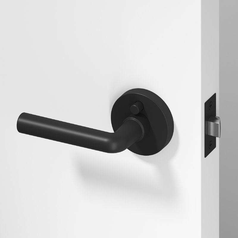  Poignée de porte Arc d'intimité moderne pour (lit et salle de bain) - style minimaliste élégant en noir mat, Noir mat