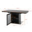Table de salle à manger rectangulaire moderne de 47,24 à 63 po, extensible, avec plateau en marbre noir imprimé et pieds de table de rangement avec base en métal-714157636-714157643-714157640