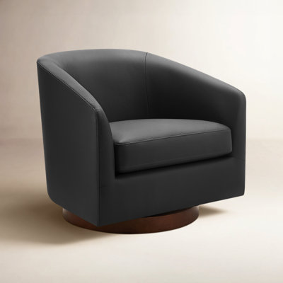 Bennett Vegan Leather Swivel Barrel Chair