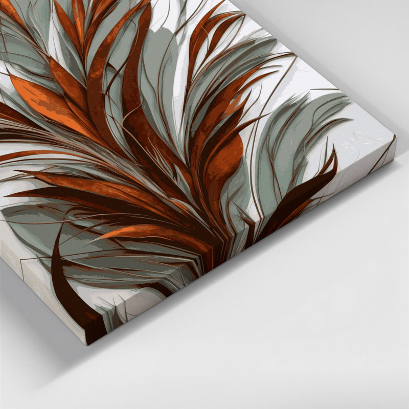«Abstract Florals 33», art mural sur toile grise, H 32 po x l 32 po