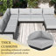 Ensemble de canapé d'extérieur en fer 114,17 po avec coussins gris-975876917