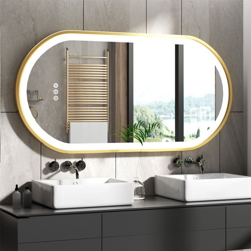 Aluminum Oval Wall Mirror, 47.2" x 24"