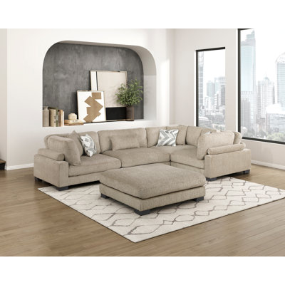 Canapé modulaire en L avec repose-pieds 5 pièces Conners