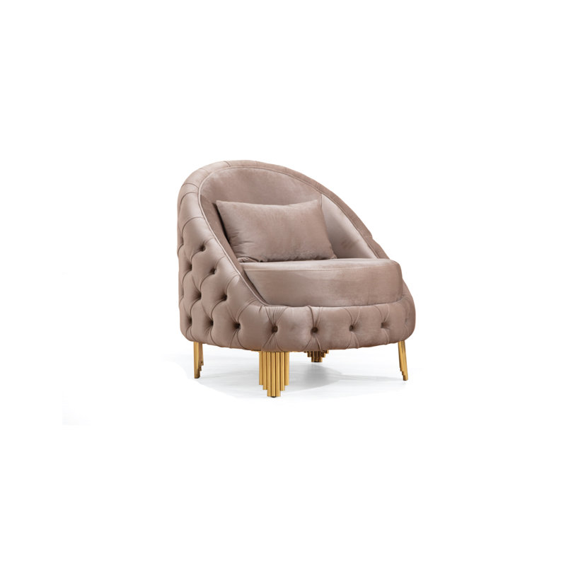 Valorie 33'' Velvet Chair, Taupe Velvet