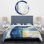 Indigo Panel VI - Glam Modern Duvet Cover Set - Microfiber Polyester
