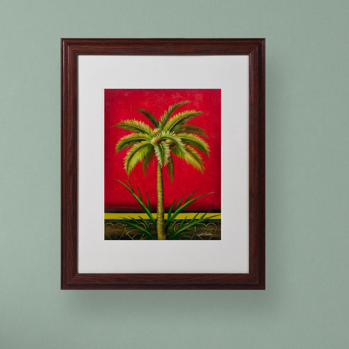 « tropical palm i », impression sur toile encadrée, H 20 po x l 16 po x P 0,5 po, Brun