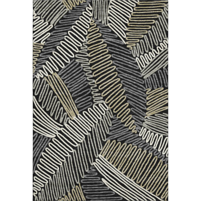 Premium Machine Washable Prisco Black Rug
