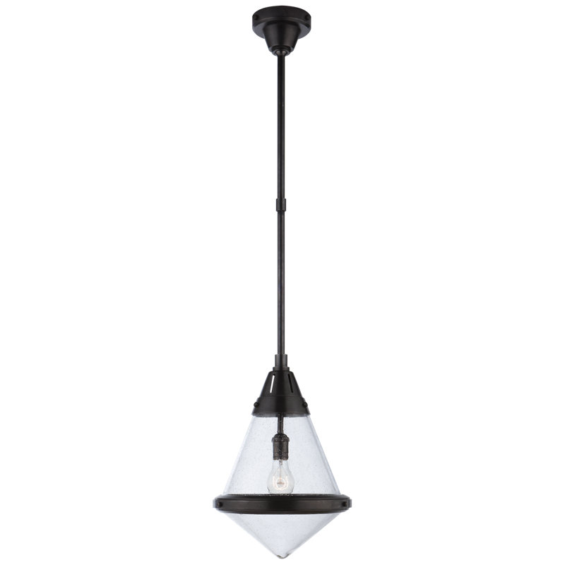 Thomas O'Brien Gale Small Pendant, Seeded, Bronze, 45.75" H x 11.25" W x 11.25" D