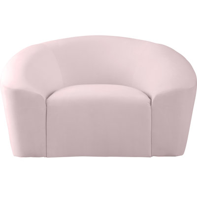 Fauteuil demi-tonneau en velours Alaw